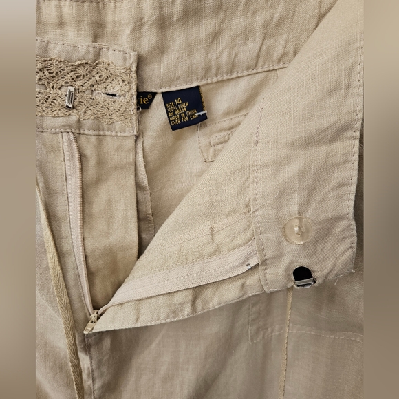 NWT - Linen E•COL•O•GIE Tan Midi Skirt - Size 14 - Picture 7 of 9